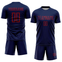 Load image into Gallery viewer, Custom Navy Crimson Sublimation Soccer Uniform Jersey
