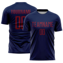 Load image into Gallery viewer, Custom Navy Crimson Sublimation Soccer Uniform Jersey
