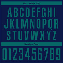 Load image into Gallery viewer, Custom Navy Teal Sublimation Soccer Uniform Jersey