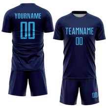 Load image into Gallery viewer, Custom Navy Sky Blue Sublimation Soccer Uniform Jersey