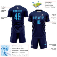 Load image into Gallery viewer, Custom Navy Sky Blue Sublimation Soccer Uniform Jersey