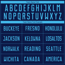 Load image into Gallery viewer, Custom Navy Sky Blue Sublimation Soccer Uniform Jersey