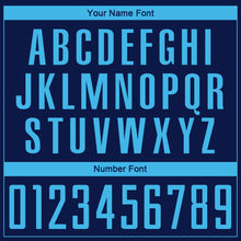 Load image into Gallery viewer, Custom Navy Sky Blue Sublimation Soccer Uniform Jersey