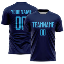Load image into Gallery viewer, Custom Navy Sky Blue Sublimation Soccer Uniform Jersey