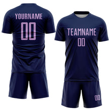 Load image into Gallery viewer, Custom Navy Light Purple Sublimation Soccer Uniform Jersey