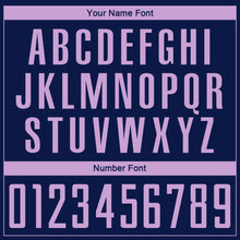 Load image into Gallery viewer, Custom Navy Light Purple Sublimation Soccer Uniform Jersey