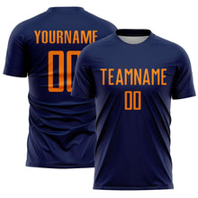 Load image into Gallery viewer, Custom Navy Bay Orange Sublimation Soccer Uniform Jersey