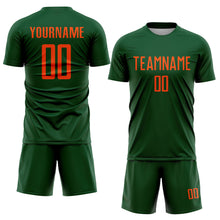 Load image into Gallery viewer, Custom Green Orange Sublimation Soccer Uniform Jersey