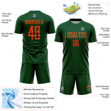 Load image into Gallery viewer, Custom Green Orange Sublimation Soccer Uniform Jersey