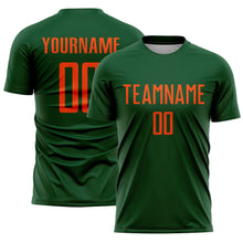 Load image into Gallery viewer, Custom Green Orange Sublimation Soccer Uniform Jersey