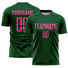 Load image into Gallery viewer, Custom Green Pink Sublimation Soccer Uniform Jersey
