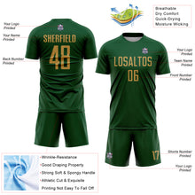 Load image into Gallery viewer, Custom Green Old Gold Sublimation Soccer Uniform Jersey