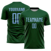 Load image into Gallery viewer, Custom Green Light Blue Sublimation Soccer Uniform Jersey