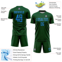 Load image into Gallery viewer, Custom Green Powder Blue Sublimation Soccer Uniform Jersey