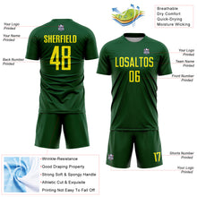 Load image into Gallery viewer, Custom Green Light Yellow Sublimation Soccer Uniform Jersey