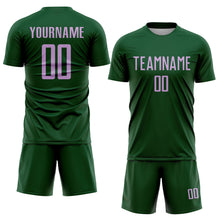Load image into Gallery viewer, Custom Green Light Purple Sublimation Soccer Uniform Jersey