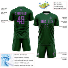 Load image into Gallery viewer, Custom Green Medium Purple Sublimation Soccer Uniform Jersey