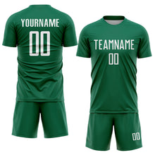 Load image into Gallery viewer, Custom Kelly Green White Sublimation Soccer Uniform Jersey