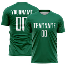 Load image into Gallery viewer, Custom Kelly Green White Sublimation Soccer Uniform Jersey