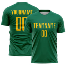 Load image into Gallery viewer, Custom Kelly Green Yellow Sublimation Soccer Uniform Jersey