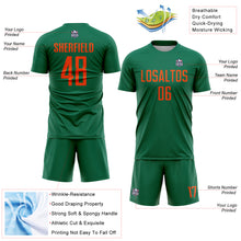 Load image into Gallery viewer, Custom Kelly Green Orange Sublimation Soccer Uniform Jersey