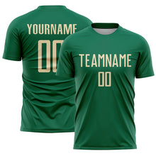 Load image into Gallery viewer, Custom Kelly Green Cream Sublimation Soccer Uniform Jersey