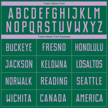 Load image into Gallery viewer, Custom Kelly Green Light Purple Sublimation Soccer Uniform Jersey