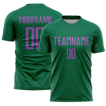 Load image into Gallery viewer, Custom Kelly Green Medium Purple Sublimation Soccer Uniform Jersey