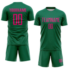 Load image into Gallery viewer, Custom Kelly Green Hot Pink Sublimation Soccer Uniform Jersey