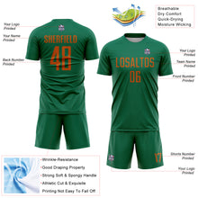 Load image into Gallery viewer, Custom Kelly Green Texas Orange Sublimation Soccer Uniform Jersey