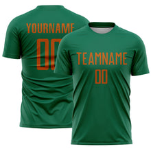 Load image into Gallery viewer, Custom Kelly Green Texas Orange Sublimation Soccer Uniform Jersey