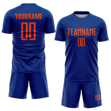 Load image into Gallery viewer, Custom Royal Orange Sublimation Soccer Uniform Jersey