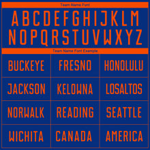 Load image into Gallery viewer, Custom Royal Orange Sublimation Soccer Uniform Jersey