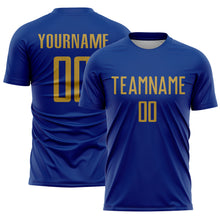 Load image into Gallery viewer, Custom Royal Old Gold Sublimation Soccer Uniform Jersey