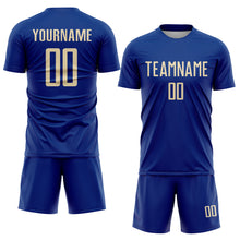 Load image into Gallery viewer, Custom Royal Cream Sublimation Soccer Uniform Jersey