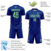 Load image into Gallery viewer, Custom Royal Pea Green Sublimation Soccer Uniform Jersey