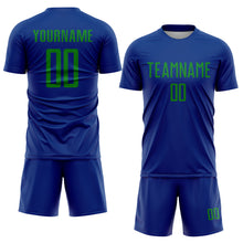 Load image into Gallery viewer, Custom Royal Grass Green Sublimation Soccer Uniform Jersey