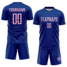 Load image into Gallery viewer, Custom Royal Light Pink Sublimation Soccer Uniform Jersey