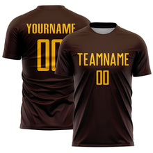 Load image into Gallery viewer, Custom Brown Gold Sublimation Soccer Uniform Jersey
