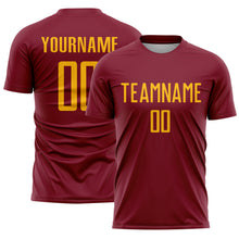 Load image into Gallery viewer, Custom Crimson Gold Sublimation Soccer Uniform Jersey
