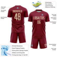 Load image into Gallery viewer, Custom Crimson Cream Sublimation Soccer Uniform Jersey