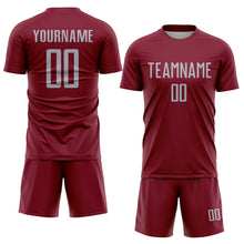Load image into Gallery viewer, Custom Crimson Gray Sublimation Soccer Uniform Jersey