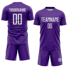 Load image into Gallery viewer, Custom Purple White Sublimation Soccer Uniform Jersey