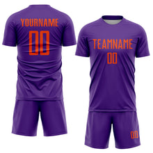 Load image into Gallery viewer, Custom Purple Orange Sublimation Soccer Uniform Jersey