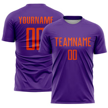 Load image into Gallery viewer, Custom Purple Orange Sublimation Soccer Uniform Jersey