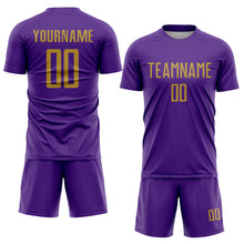 Load image into Gallery viewer, Custom Purple Old Gold Sublimation Soccer Uniform Jersey