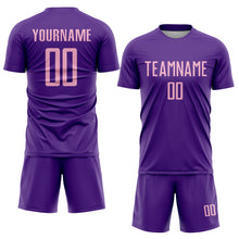 Load image into Gallery viewer, Custom Purple Light Pink Sublimation Soccer Uniform Jersey
