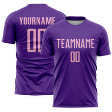 Load image into Gallery viewer, Custom Purple Light Pink Sublimation Soccer Uniform Jersey