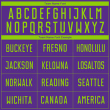 Load image into Gallery viewer, Custom Purple Neon Green Sublimation Soccer Uniform Jersey