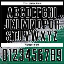 Load image into Gallery viewer, Custom Black Gray-Kelly Green Gradient Geometric Shape Sublimation Soccer Uniform Jersey